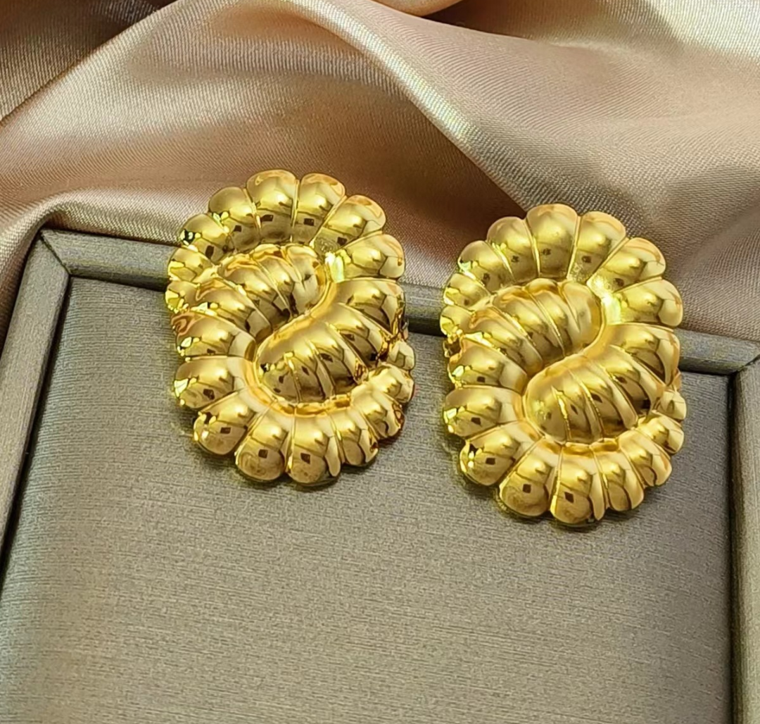 Golden Bloom Statement Earrings