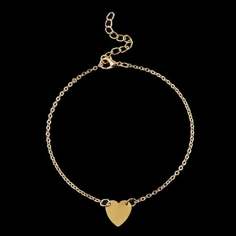 Delicate Heart Charm Anklet