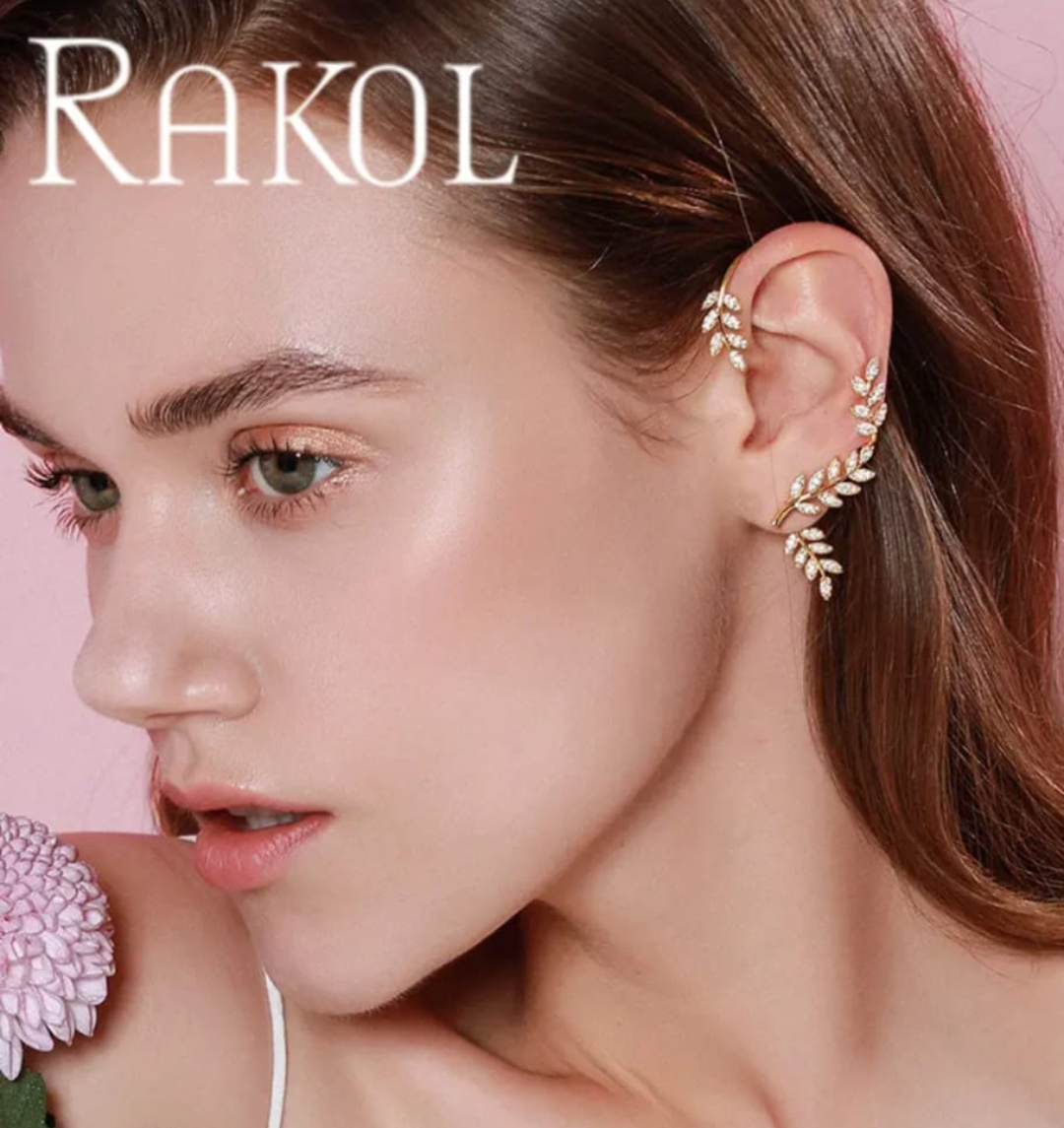 Golden Leaf Ear Cuff Statement Earring