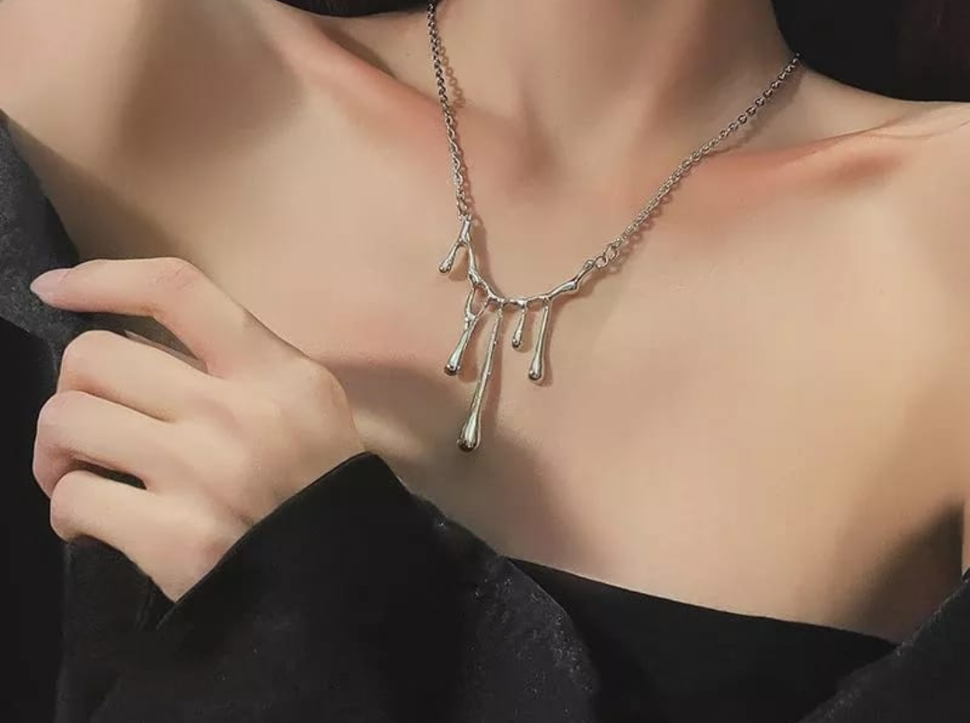 Abstract Drip Statement Necklace