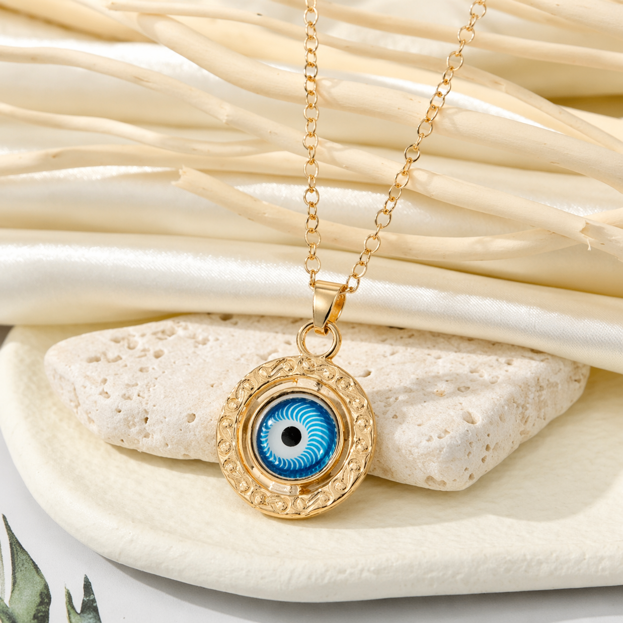 Golden Nazar Evil Eye Protection Necklace