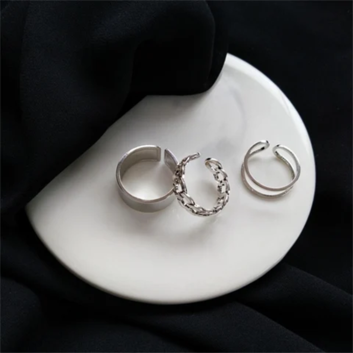 Silver-Tone Minimalist Adjustable Ring