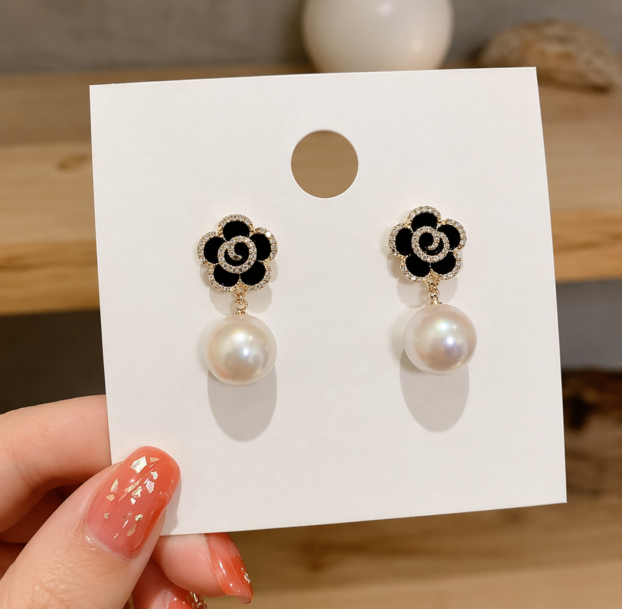 Floral Pearl Drop Earrings – Chic & Feminine