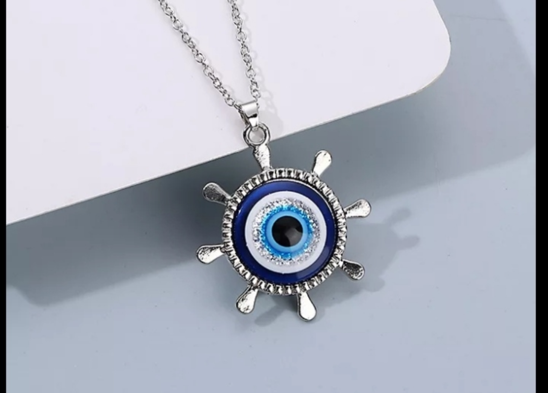 Evil Eye Wheel Pendant Necklace