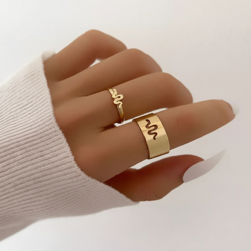 Snake Design Minimal Ring Set