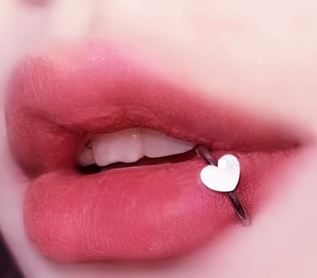 3-Piece Silver Lip Ring Set – Star, Heart & Cross
