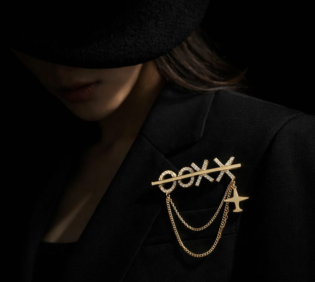 Luxury XO Crystal Brooch