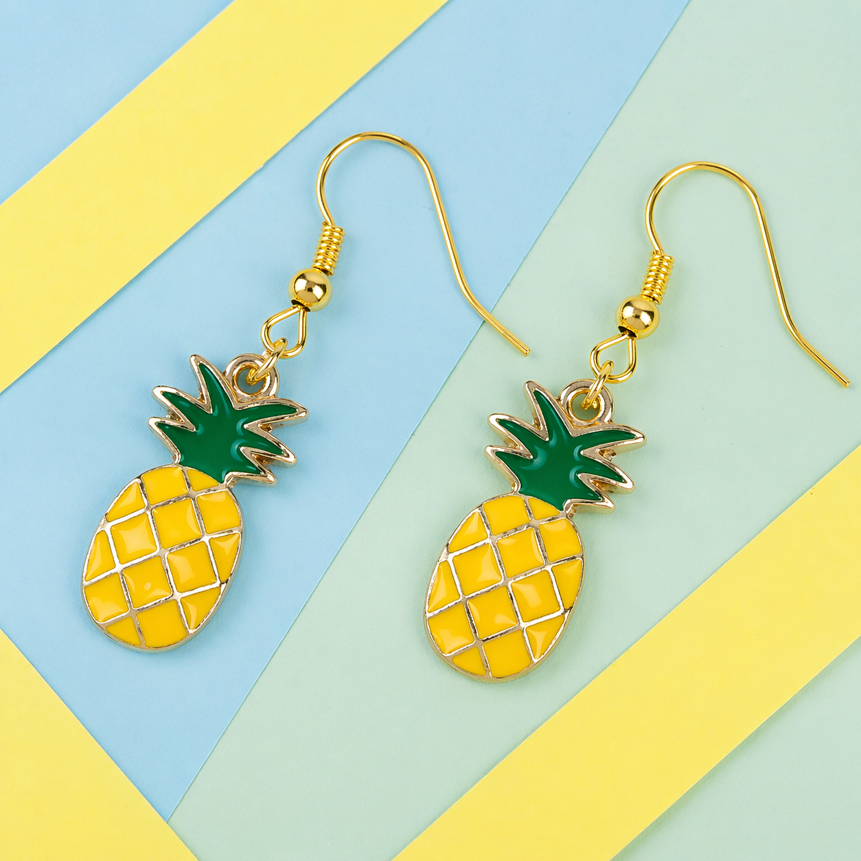 Tropical Pineapple Drop Earrings