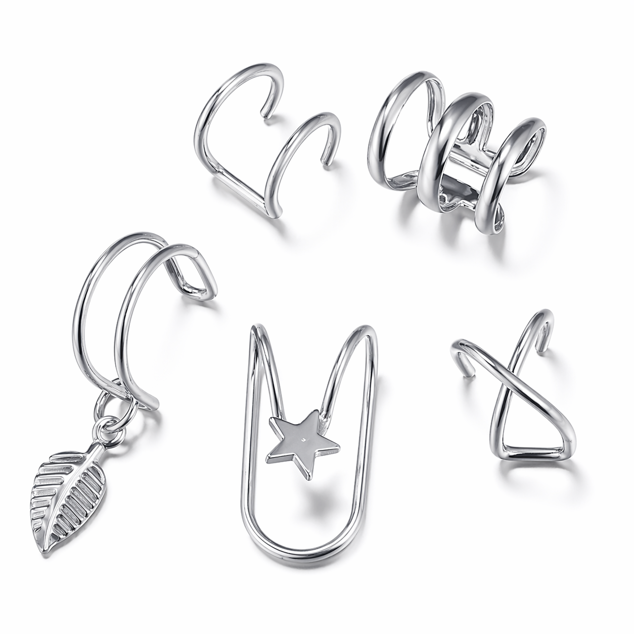 Minimal Gold Ear Cuff Set (No Piercing)
