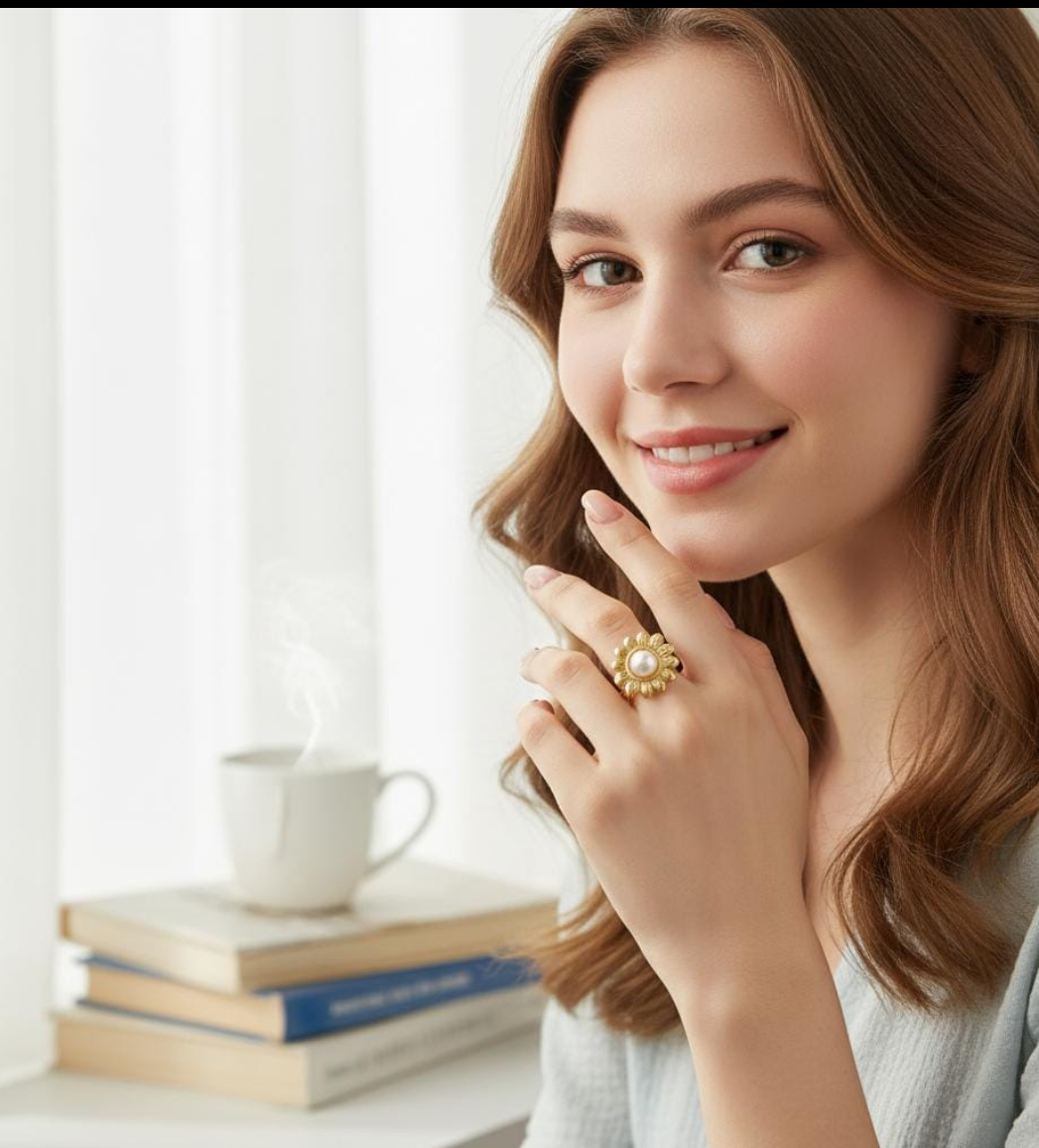 Sunburst Pearl Statement Ring