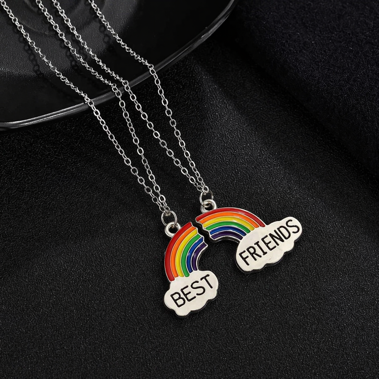 Best Friends Rainbow Split Necklace Set