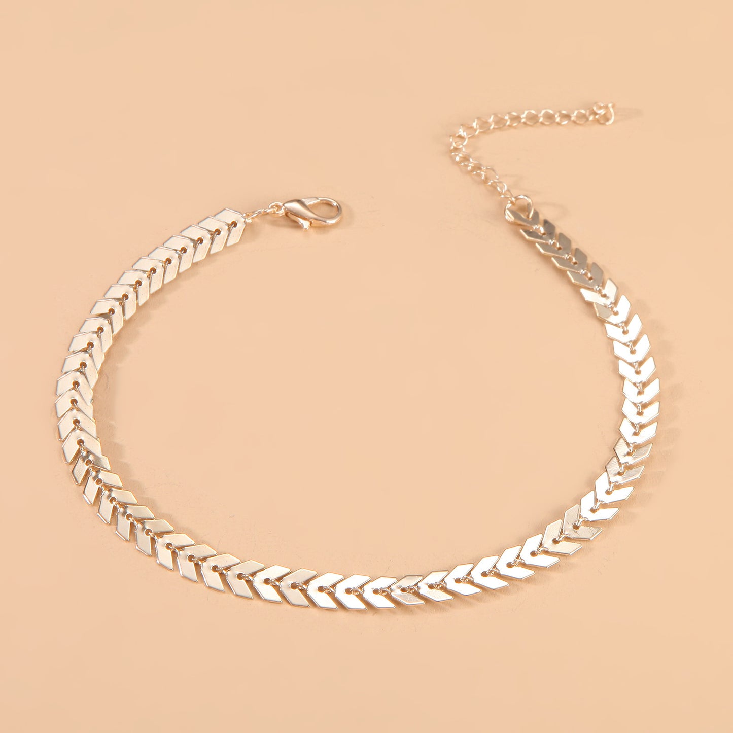 ✨ Elegant Gold Leaf Chain Anklet