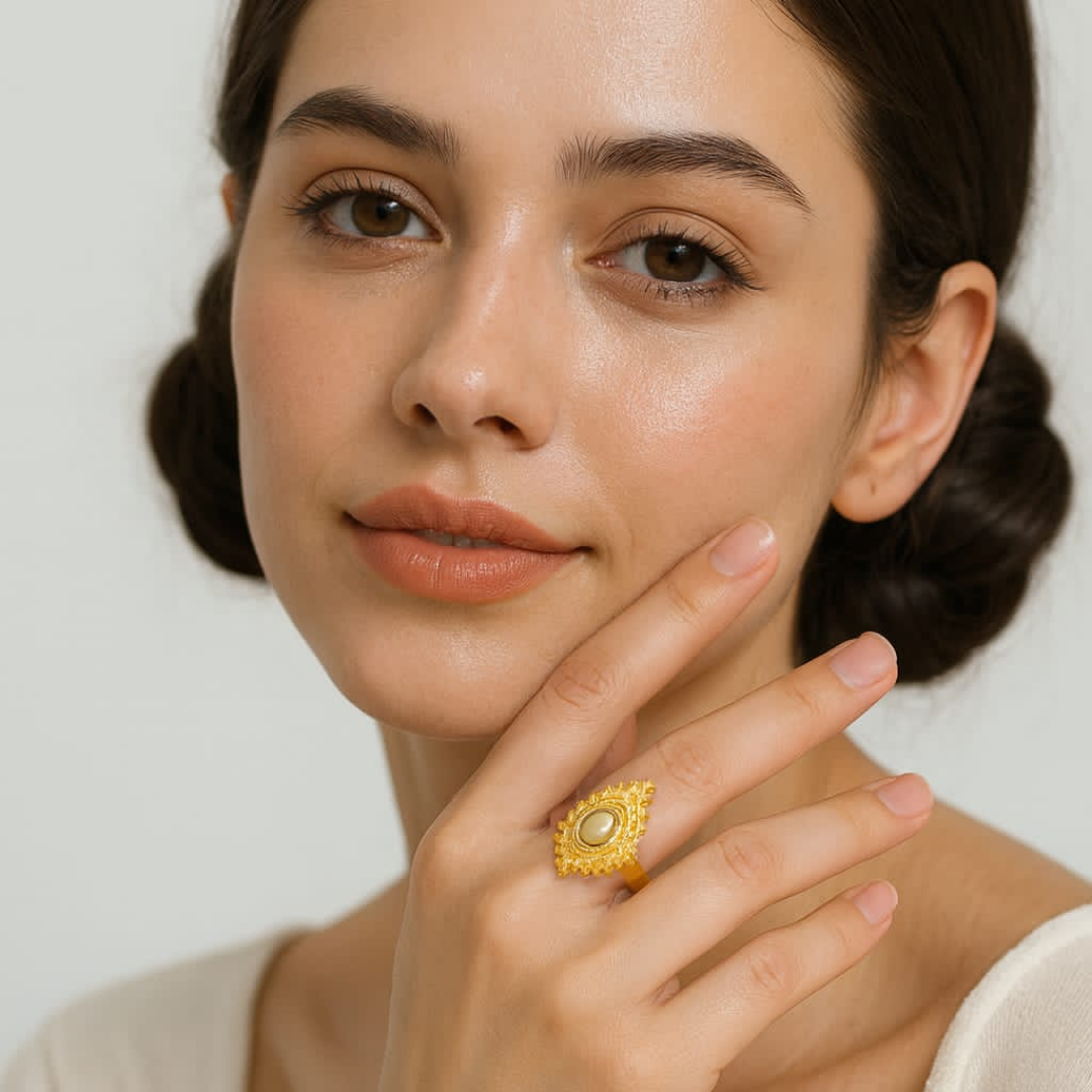 Vintage Pearl Halo Ring