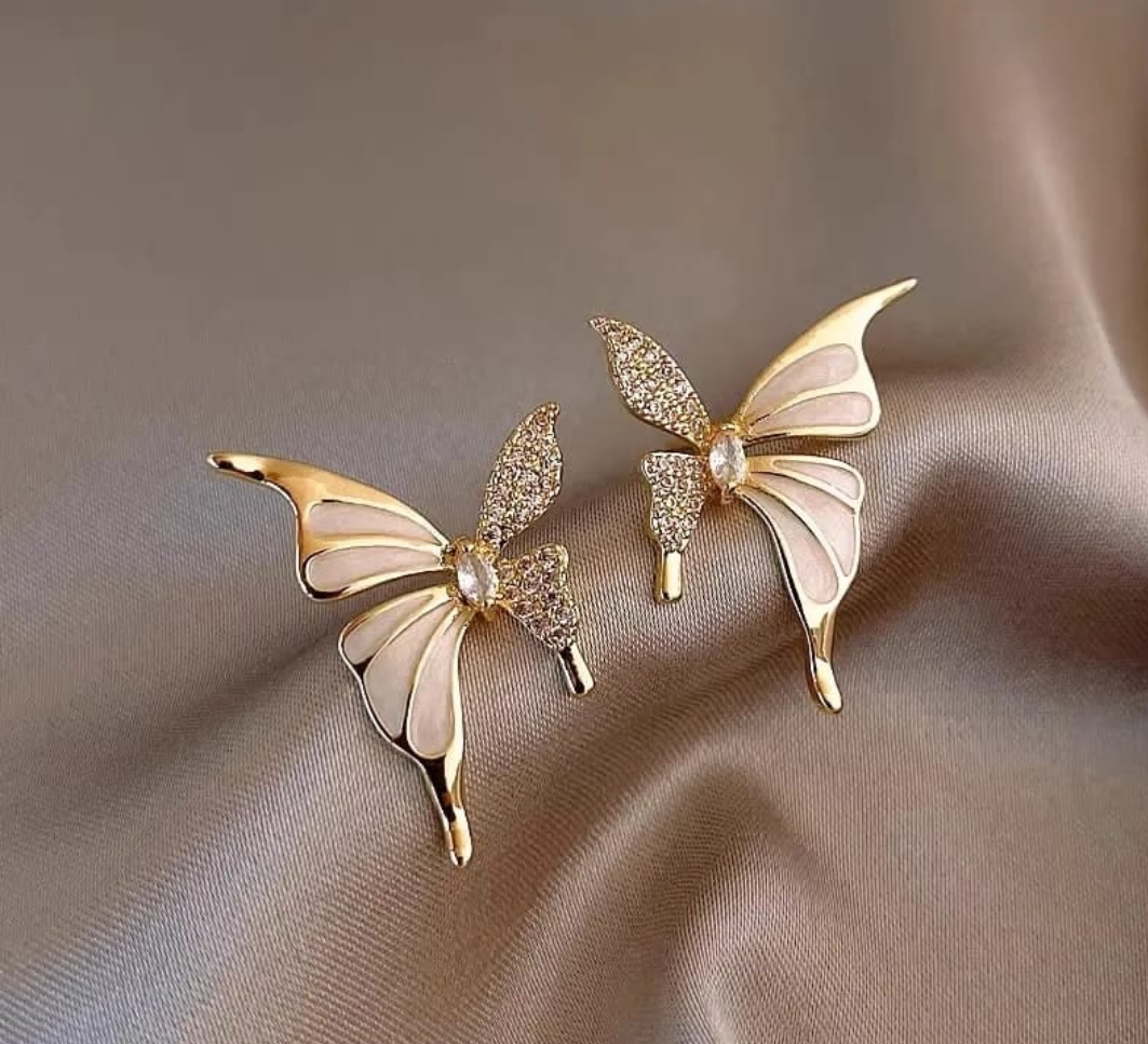 Butterfly Wing Stud Earrings – Delicate Glam Elegance