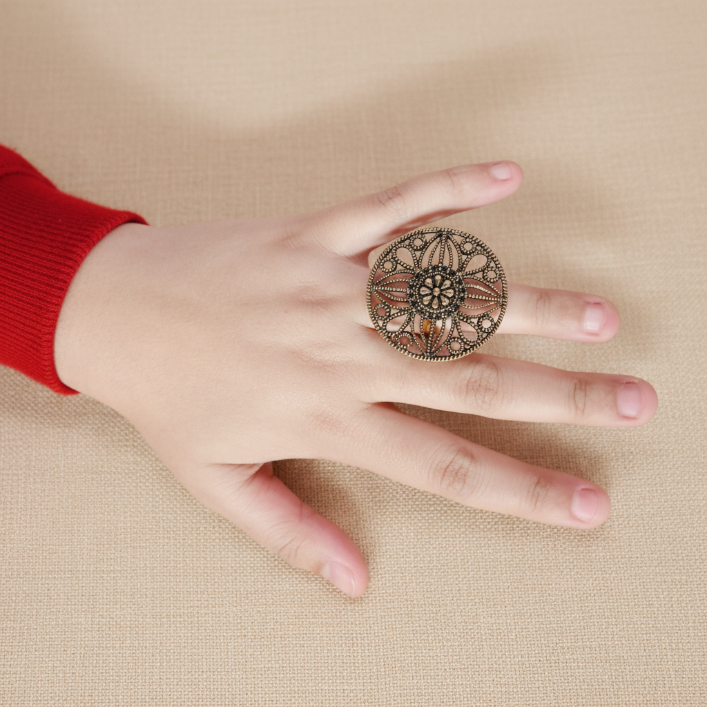 Vintage Floral Statement Ring 🌼✨