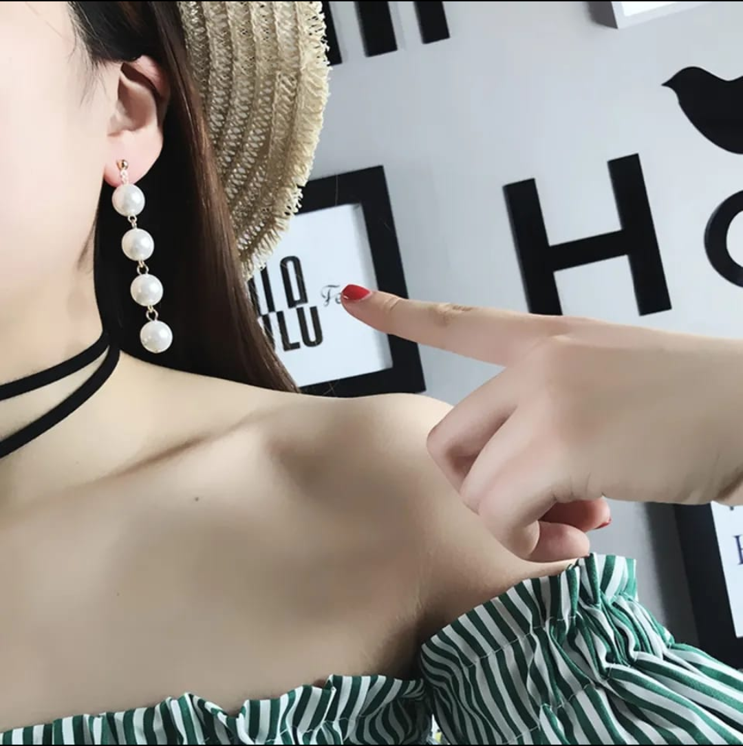 Elegant Multi-Pearl Drop Earrings