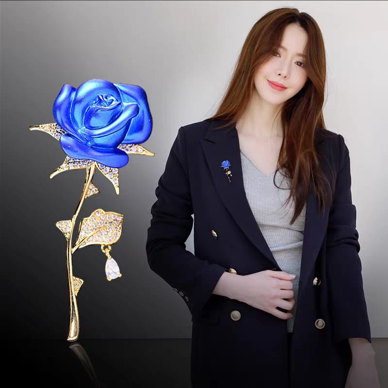 Elegant Rose Pearl Brooch Pin – Crystal Floral Luxury Lapel Accessory