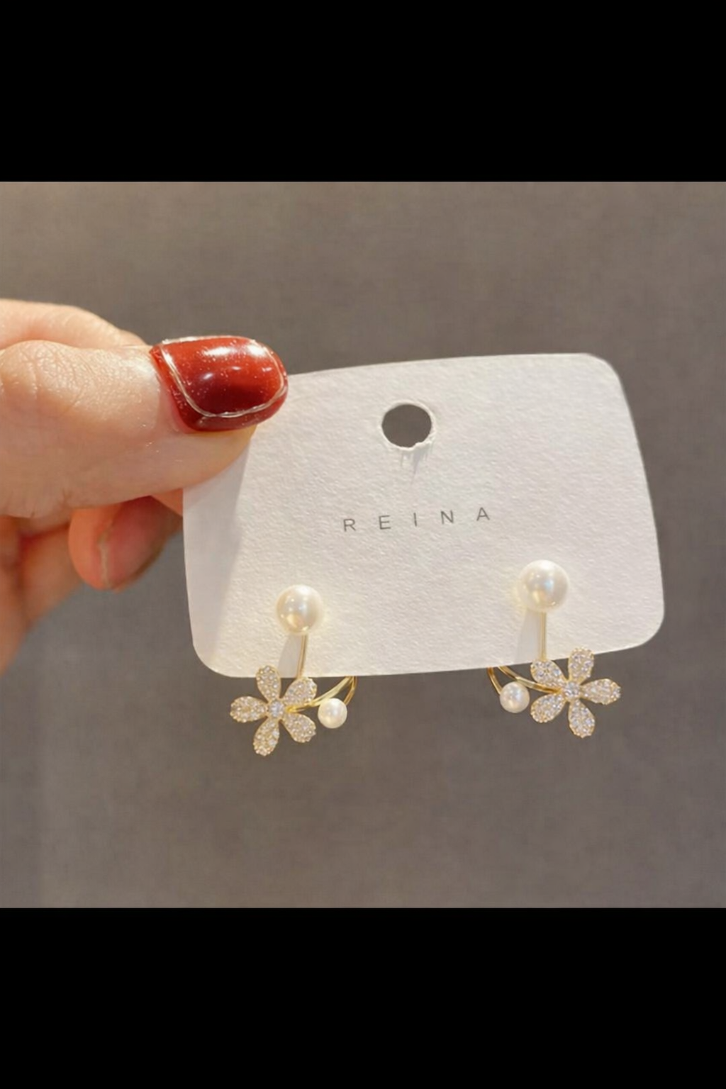 Floral Pearl Ear Jacket Earrings
