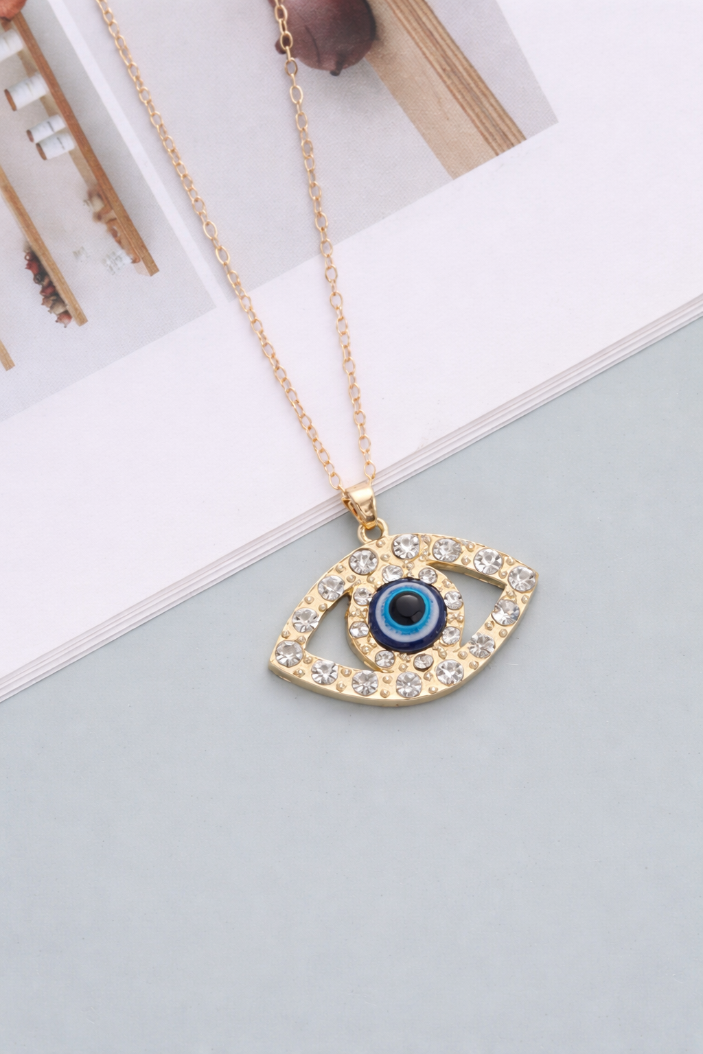 Crystal Evil Eye Protection Necklace
