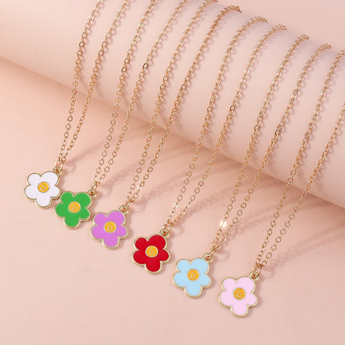 Smiley Flower Pendant Necklace Collection