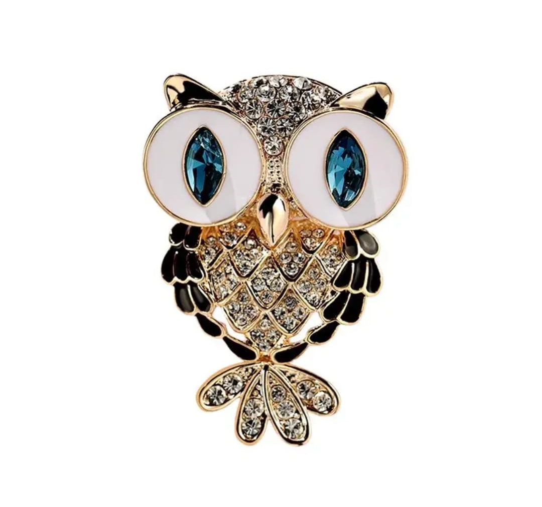Crystal Eye Owl Brooch