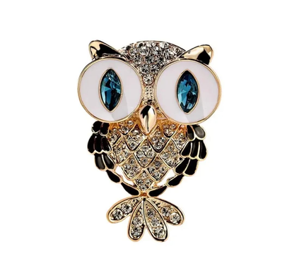 Crystal Eye Owl Brooch