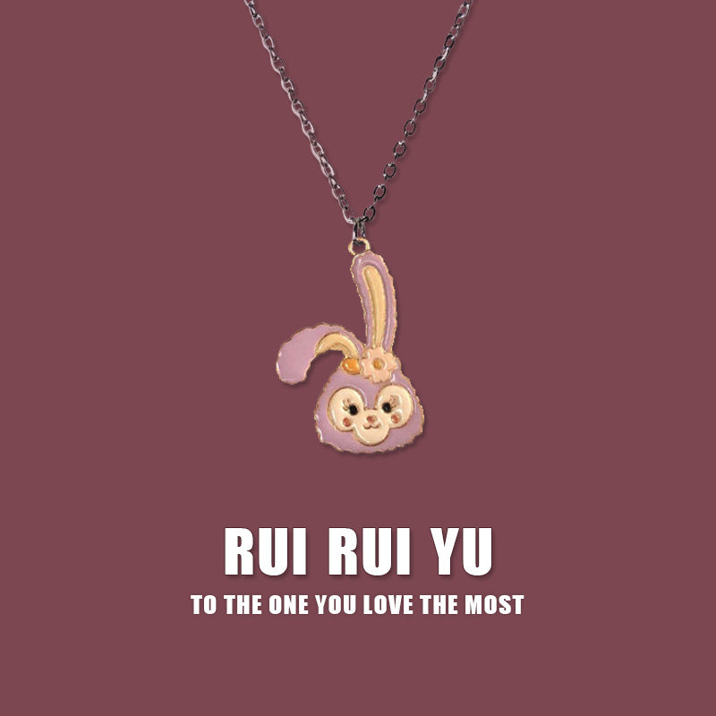 🐻 Cute Cartoon Pendant Necklaces – “RUI RUI YU” Collection