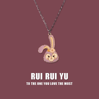 🐻 Cute Cartoon Pendant Necklaces – “RUI RUI YU” Collection
