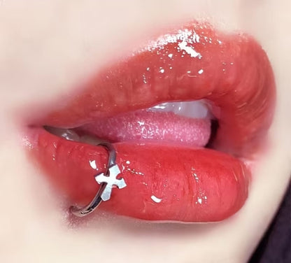 3-Piece Silver Lip Ring Set – Star, Heart & Cross