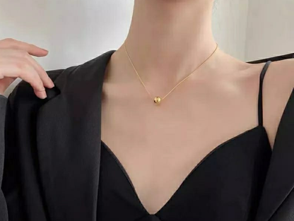 Minimalist Gold Bead Pendant Necklace
