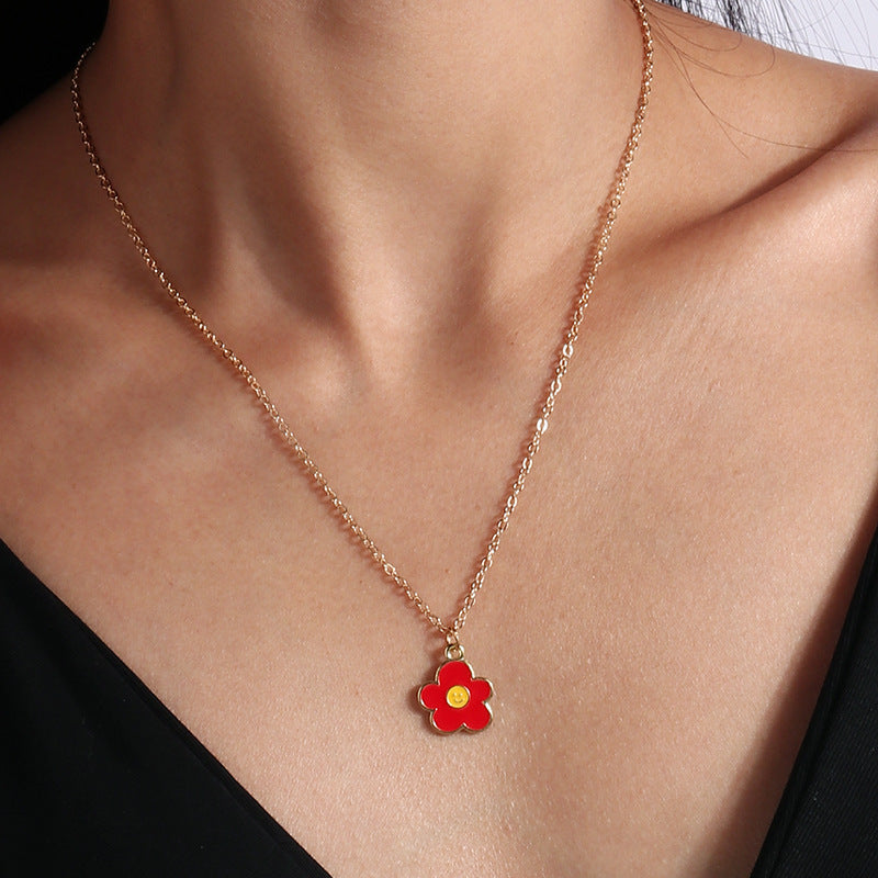 Smiley Flower Pendant Necklace Collection