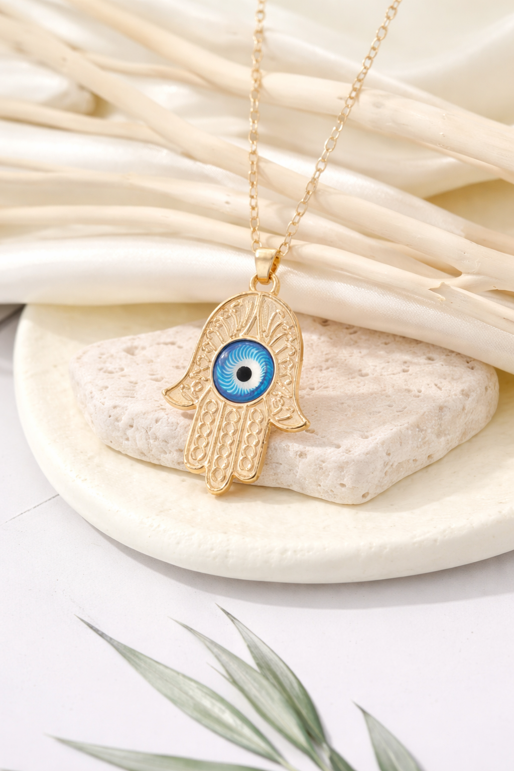 Hamsa Hand Evil Eye Protection Necklace