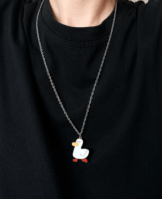 Cute Duck Enamel Pendant Necklace