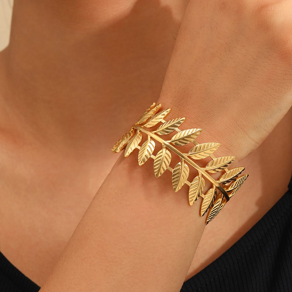 Gold Leaf Cuff Bracelet