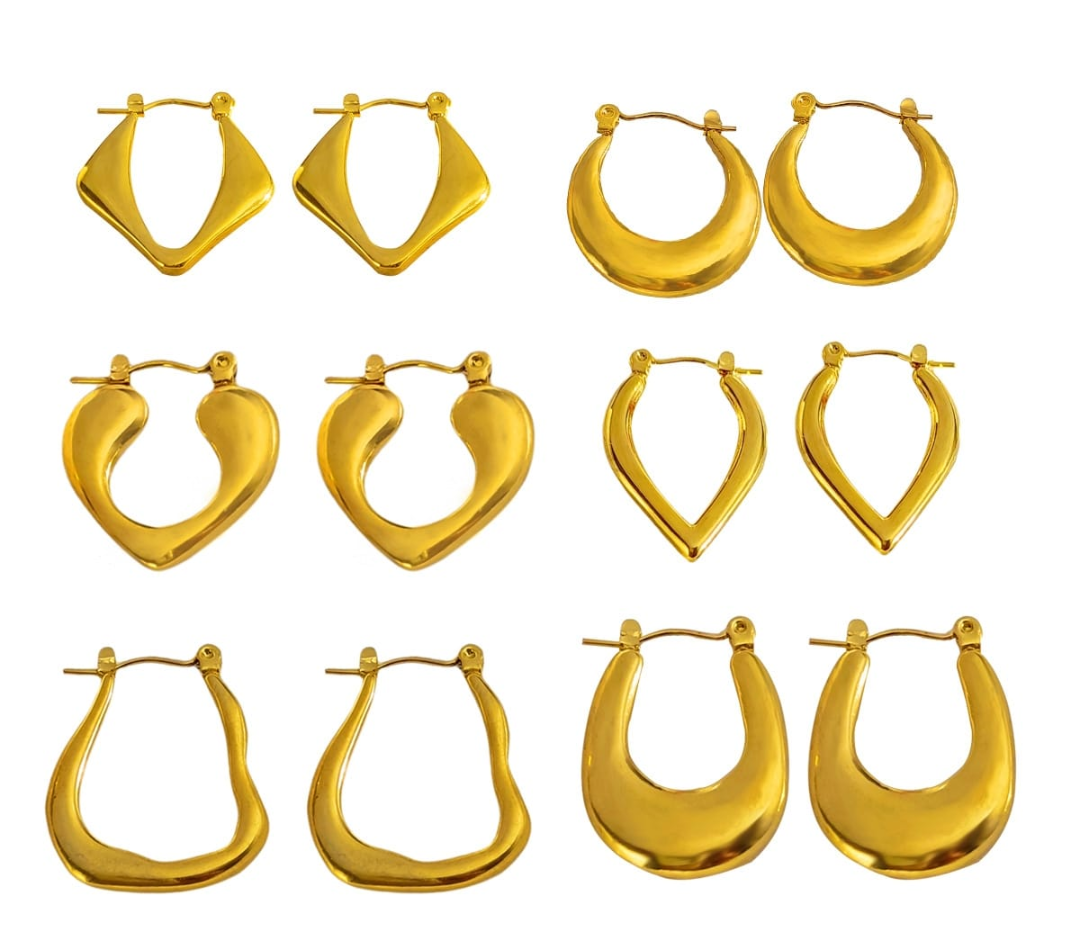 Gold Hoop Earring  – Sculpted Modern Collection