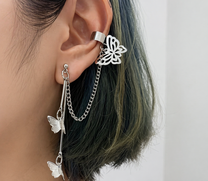 Butterfly Chain Ear Cuff Earrings