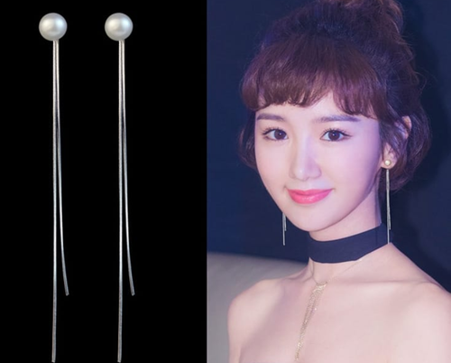 Elegant Pearl Thread Drop Earrings
