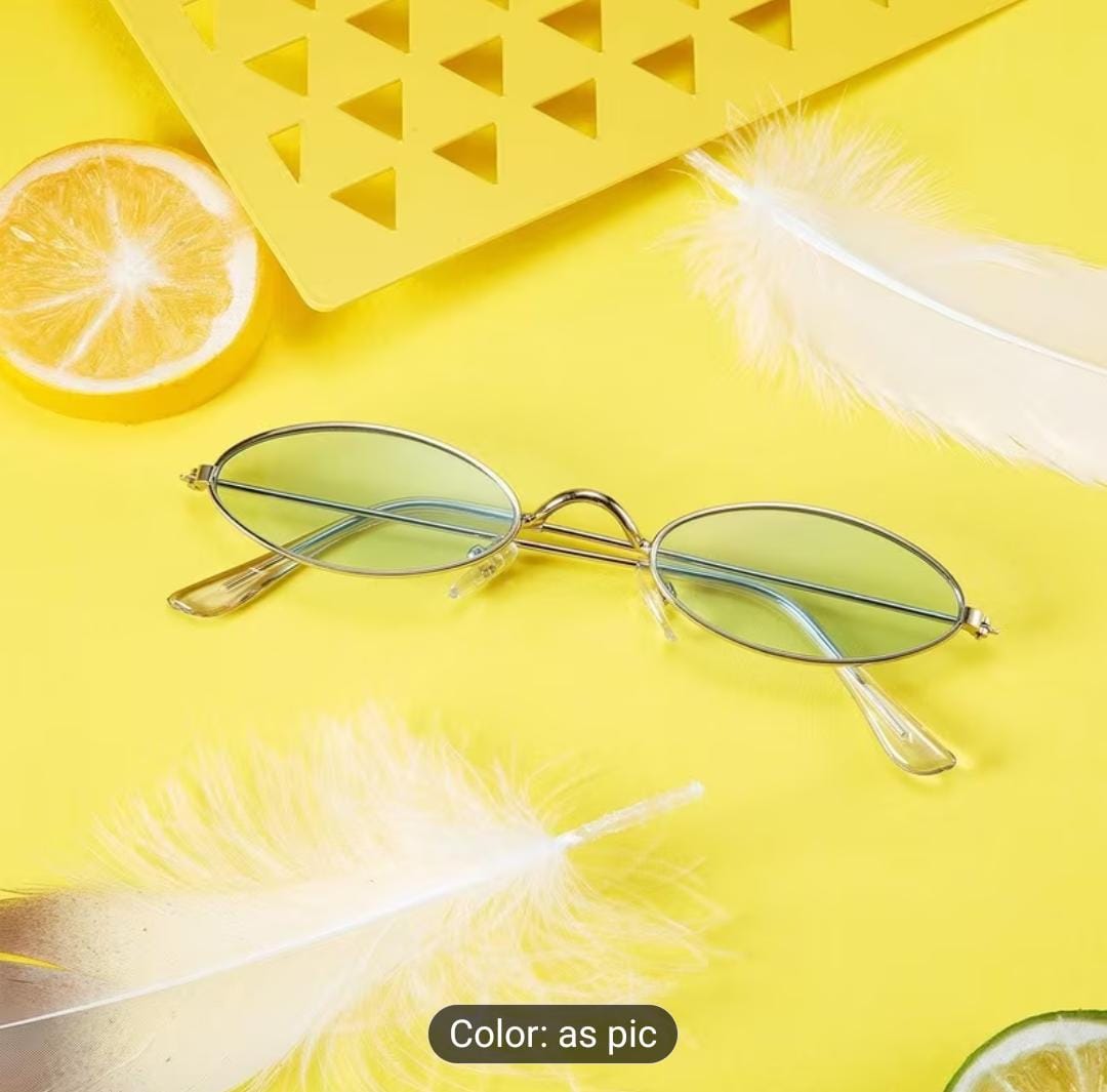 Retro Oval Yellow Tint Sunglasses