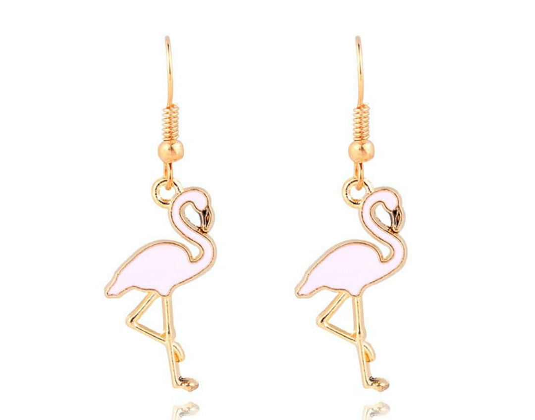 The Tropical Flamingo Drop Earrings