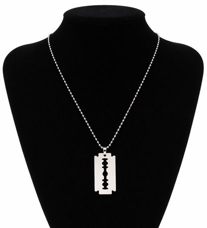 Razor Blade Pendant Chain Necklace