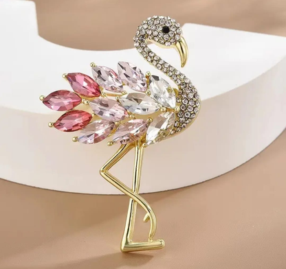 Blush Crystal Flamingo Brooche