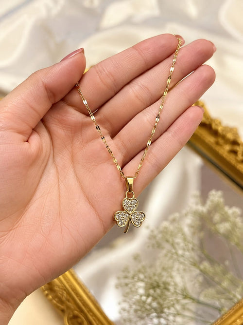 Four-Leaf Clover Crystal Pendant Necklace
