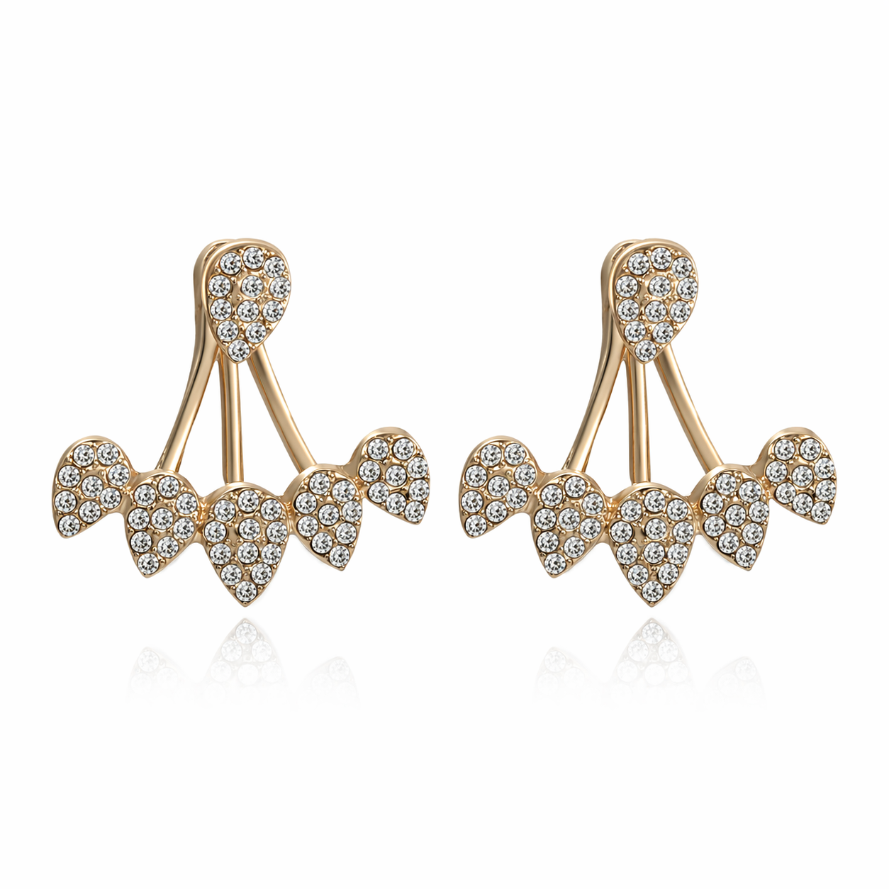 Crystal Leaf Ear Jacket Earrings