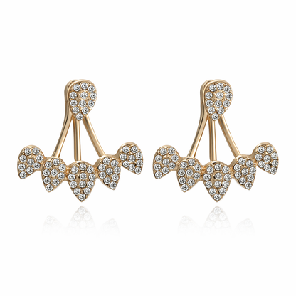 Crystal Leaf Ear Jacket Earrings