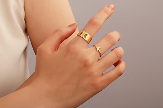 Moon & Star Minimal Ring Set 🌙✨