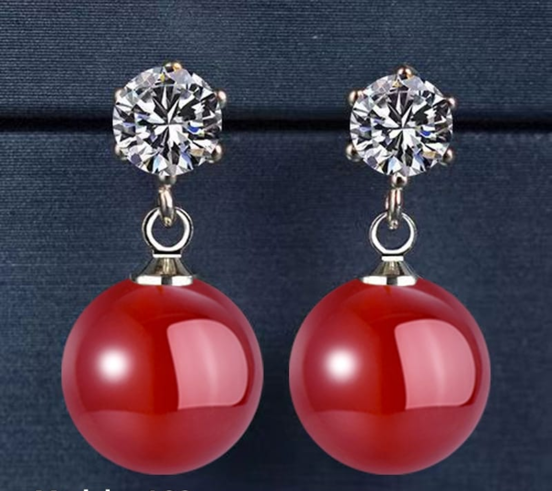 The Crimson Radiance Drop Earrings