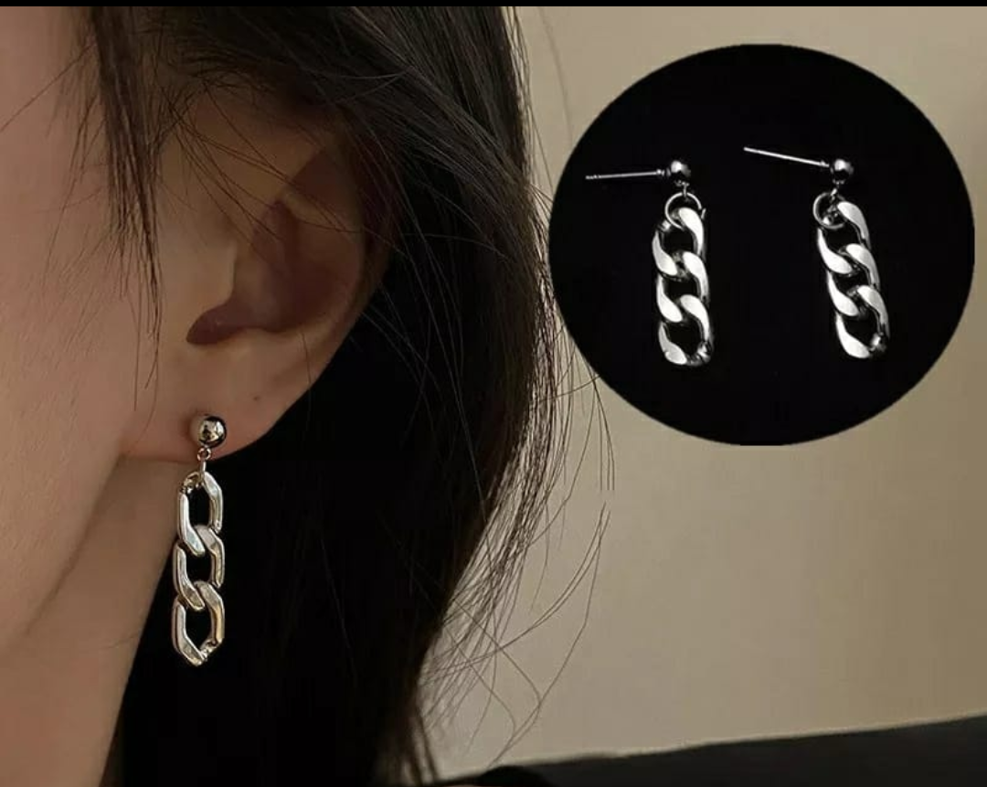 Minimalist Chunky Chain Drop Earrings