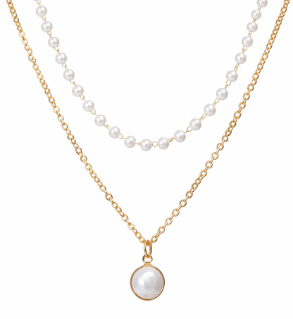 Classic Pearl Layered Choker Necklace
