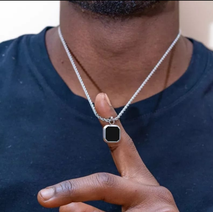 Midnight Luxe Tag Necklace