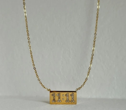 Angel Number 11:11 Crystal Bar Necklace